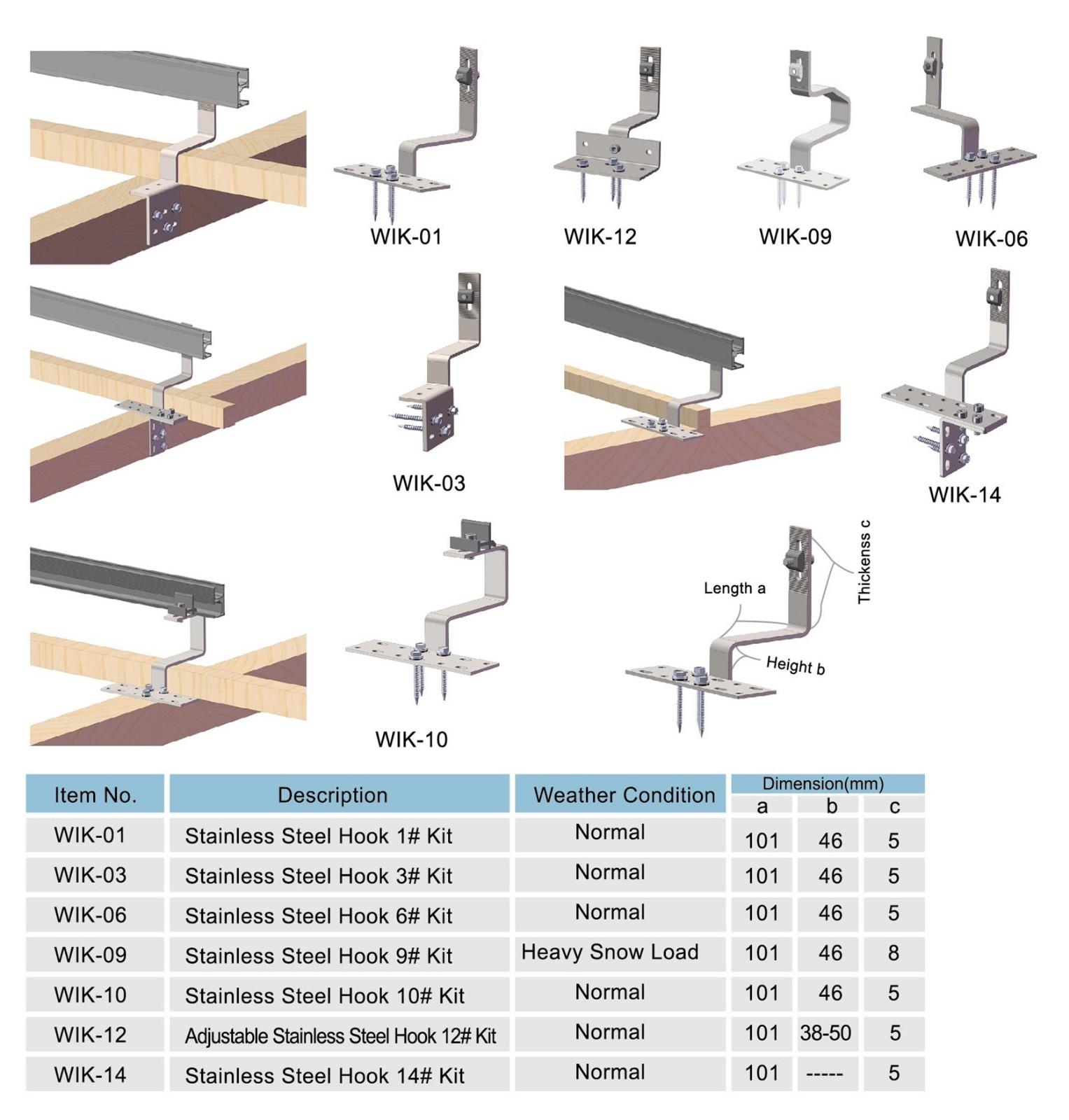 hook mounting solar panels on tile roof