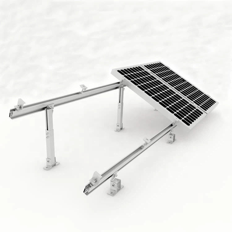 Adjustable Tilt Solar Flat Roof Mounting System Structure