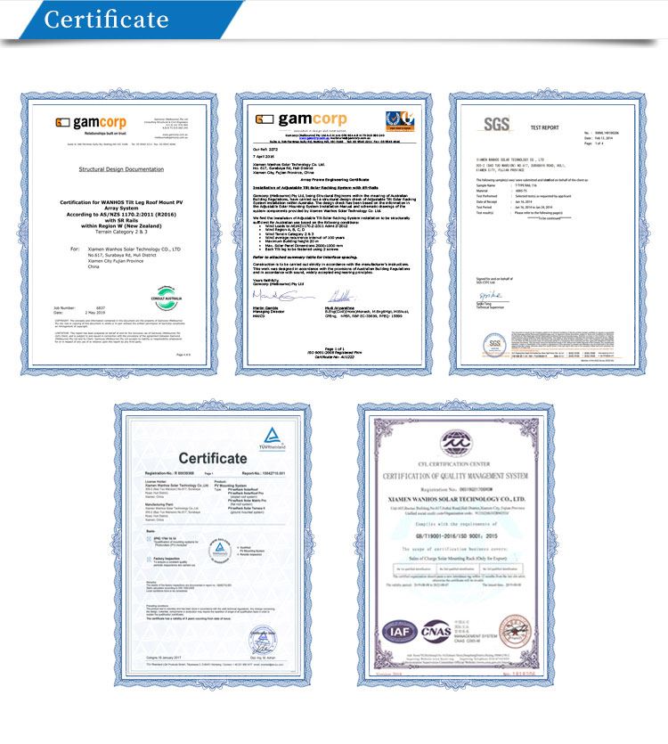 certificate of solar roof rail