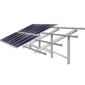 Strwythur Panel Solar Dur Galfanedig ar y Tir